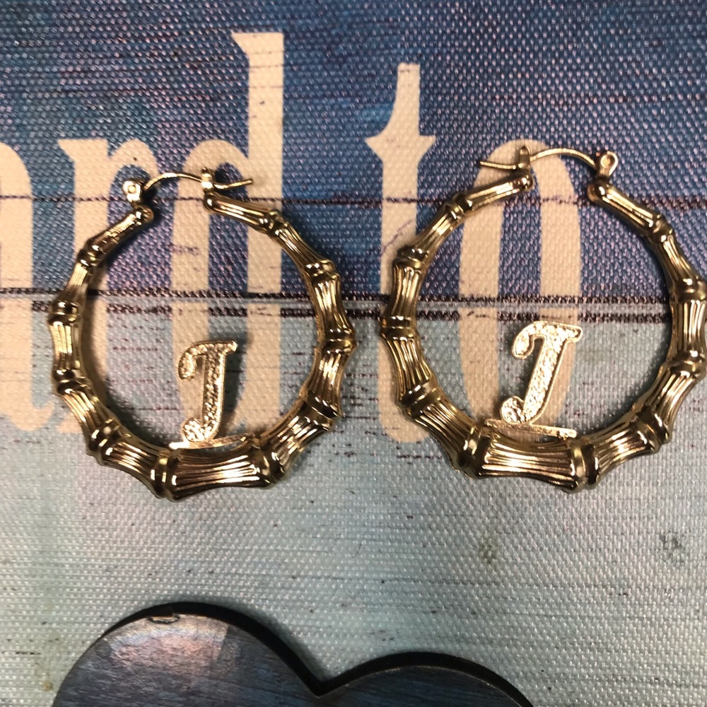 Mimi J name earrings
